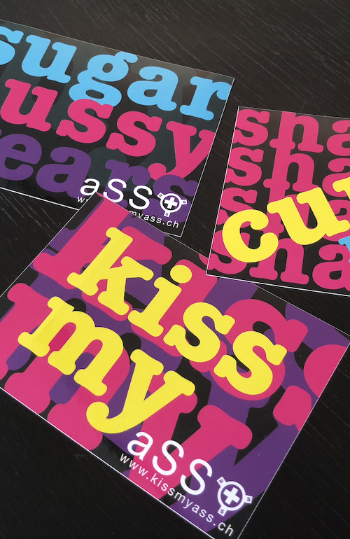 aSS stickers, kissmyaSS, shaved cunts rock aSS, my sugarpussy wears aSS